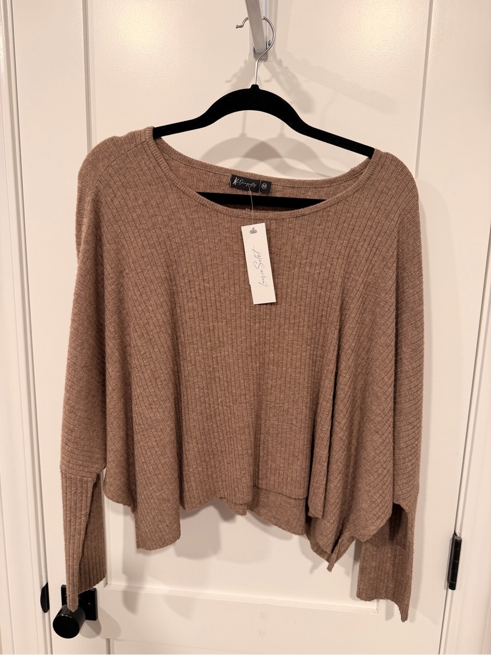 Cozy Ribbed Scoop-Neck Sweater - dark mocha